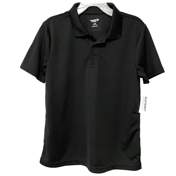 👕 Old Navy Active Boys Medium (8) Black Performance Polo, Short Sleeves - NWT - Picture 1 of 7